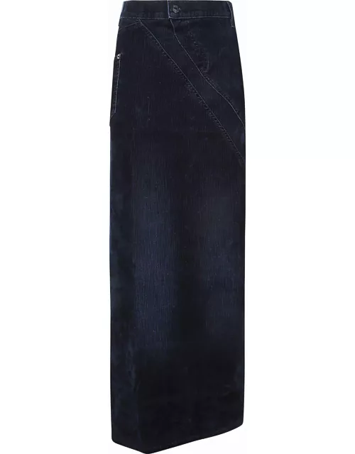 Ottolinger Multiline Velvet Denim Skirt