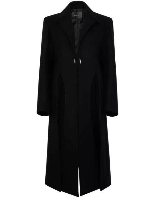 Mugler Split Wool-blend Coat - Black - 38 (UK10 / S)