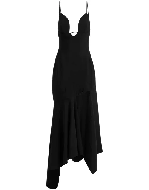 Mugler Draped Twill Maxi Dress - Black - 38 (UK10 / S)
