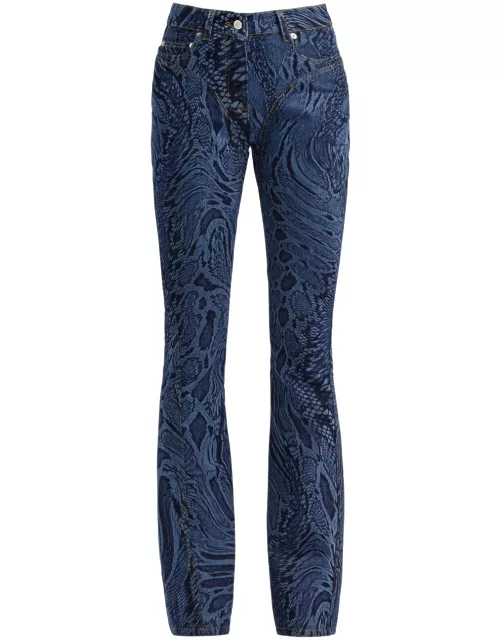 Mugler Python-print Flared Jeans - Blue - 40 (UK12 / M)