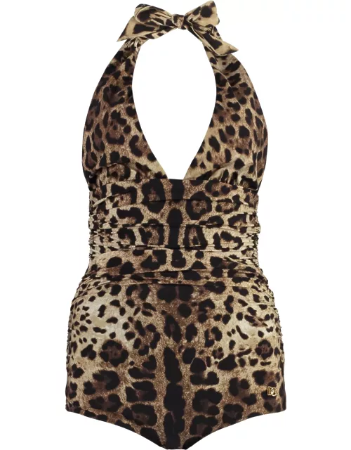 Dolce & Gabbana Leopard Print One-piece Swimsuit