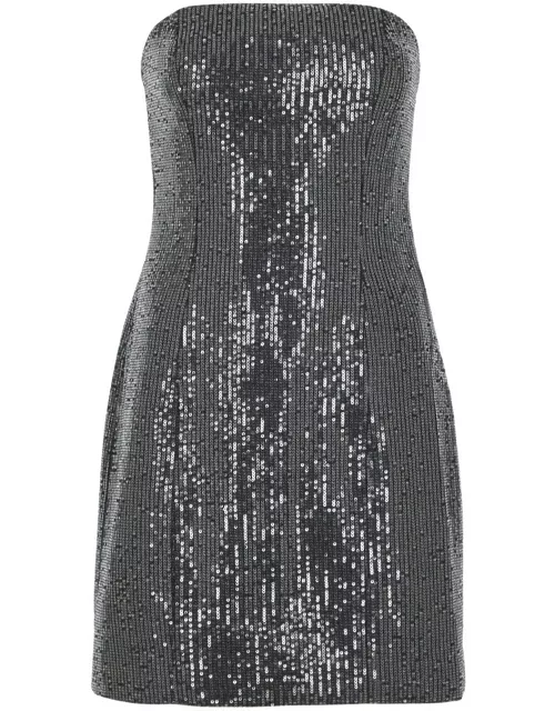 Rotate Birger Christensen Strapless Sequin-embellished Denim Mini Dress - Black - 38 (UK10 / S)
