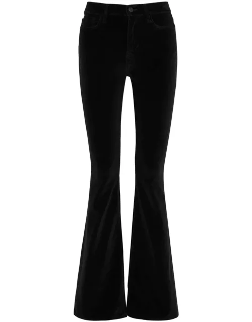 Frame Le High Flare Velvet Jeans - Black - 24 (W24 / UK6 / XS)