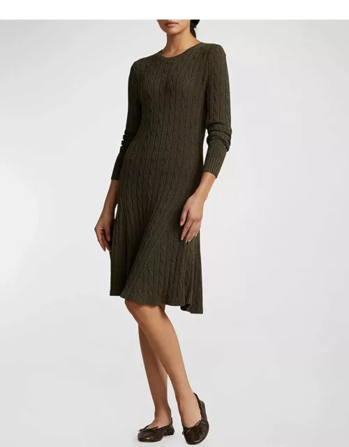 Cable-Knit Sweater Dres