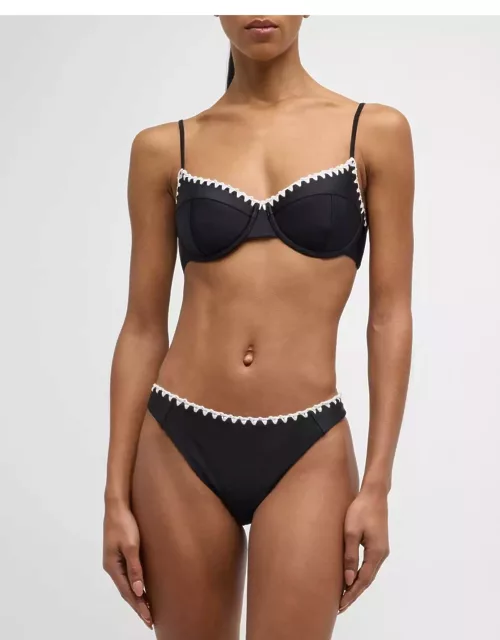 Emmeline Crochet-Trim Bikini Top
