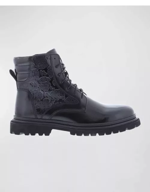 Men's Geneva Embossed Leather Lace-Up Boot