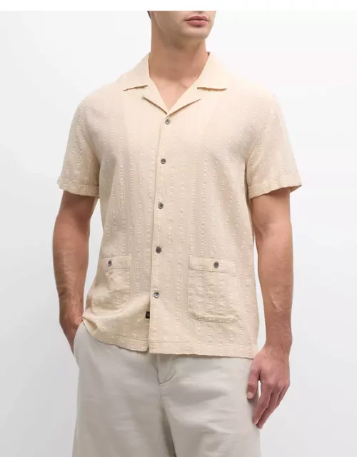 Men's Vice Textured Stripe Camp Shirt