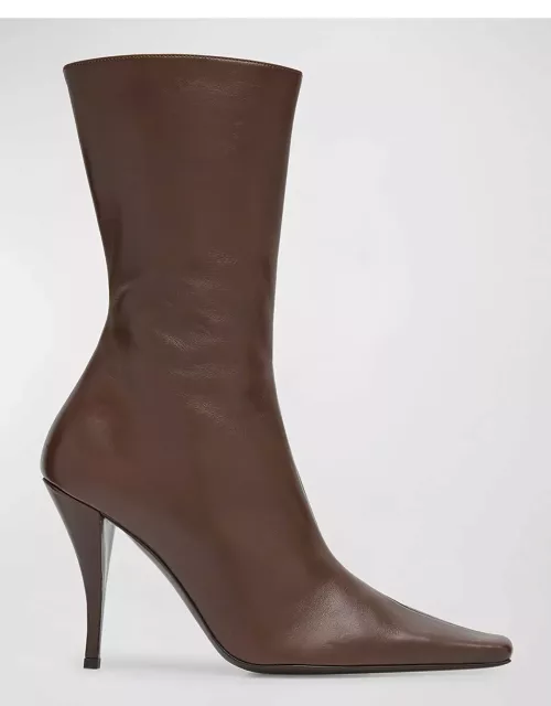Shrimpton Leather Square-Toe Ankle Boot
