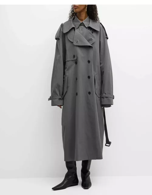 Avio Belted Long Trench Coat