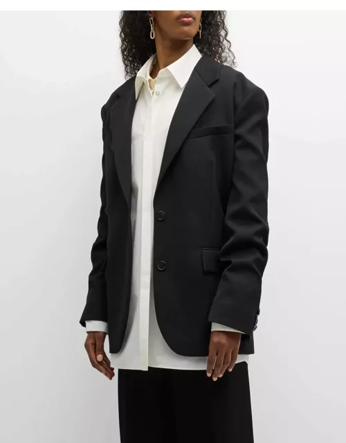 Viper Silk-Panel Single-Breasted Blazer Jacket