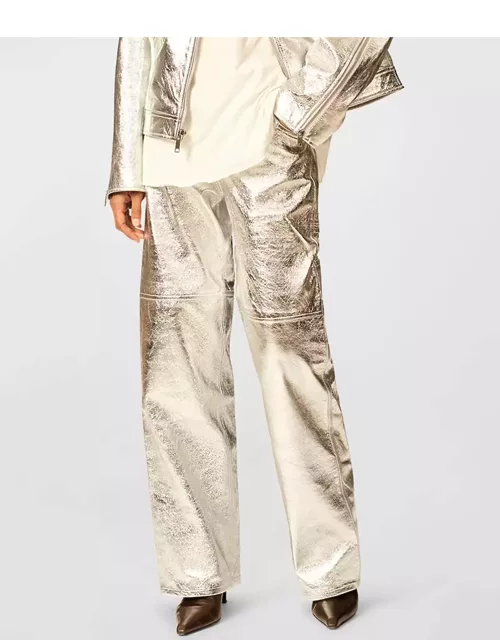 The Sterling Metallic Leather Pant