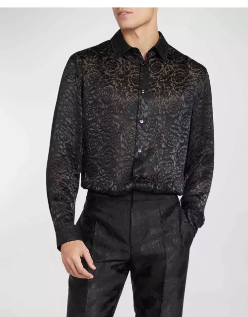 Men's Sheer Barocco Devore Dress Shirt