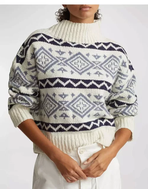 Geo-Motif Wool-Blend Sweater