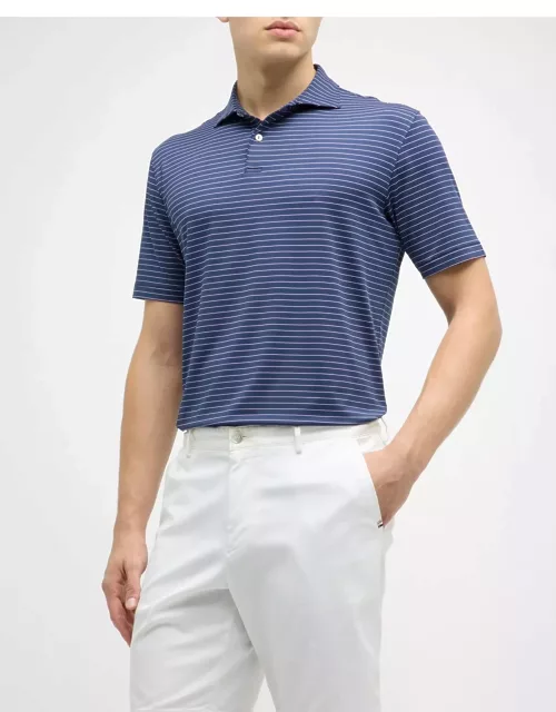 Men's Duet Stripe Performance Jersey Polo Shirt