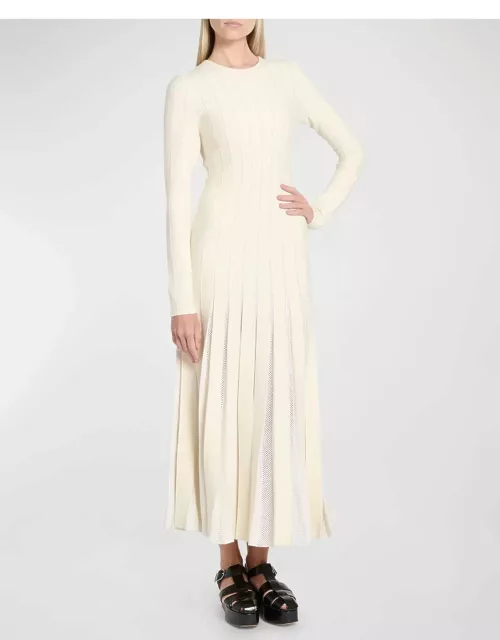 Walsh Pleated Wool Maxi Dres