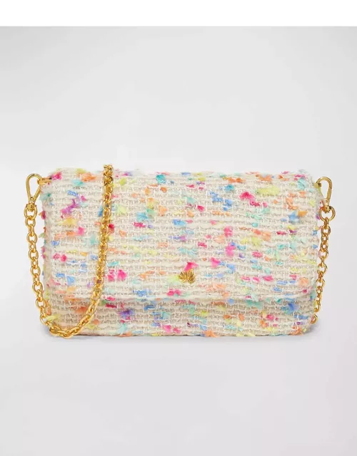 Cleo Rainbow Boucle Clutch Bag
