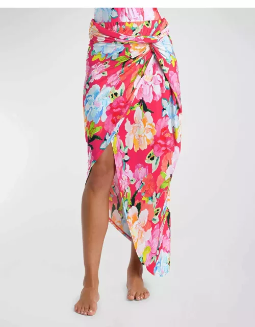 Expressive Garden Convertible Faux-Wrap Skirt
