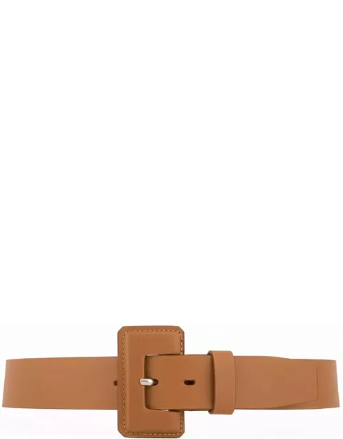 La Petite Merveilleuse Timeless Leather Belt with Covered Buckle