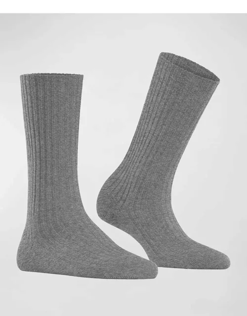 Ribbed Cashmere-Blend Boot Sock