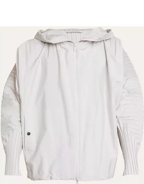Men's Hooded Pleated Blouson Jacket