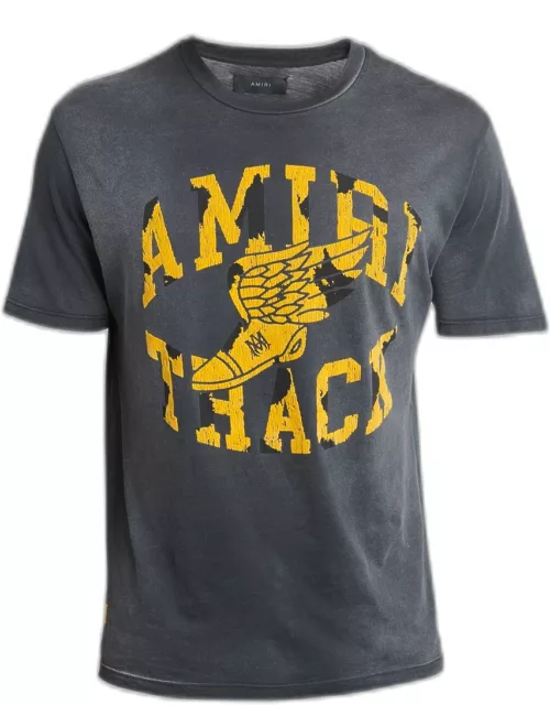 Men's Faded Jersey Track Logo T-Shirt
