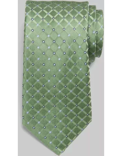 JoS. A. Bank Men's Traveler Collection Dots and Squares Tie - Long, Green, LONG