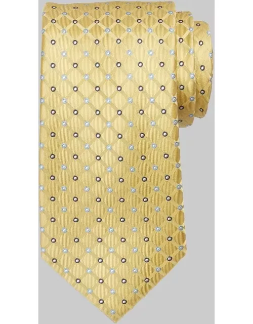 JoS. A. Bank Men's Traveler Collection Dots and Squares Tie - Long, Yellow, LONG