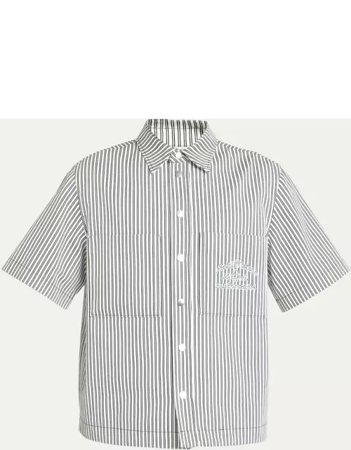 Men's Railroad Striped Snap-Front Shirt