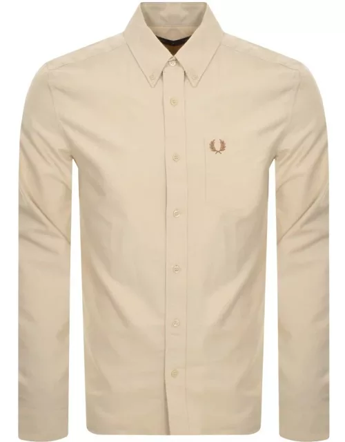 Fred Perry Oxford Long Sleeved Shirt Beige