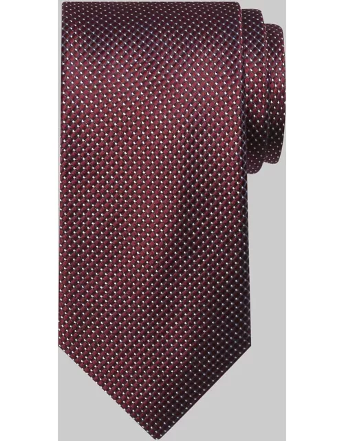 JoS. A. Bank Men's Traveler Collection Mini Dot Grid Tie, Burgundy, One
