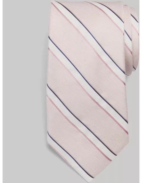 JoS. A. Bank Men's Reserve Collection Linen-Silk Stripe Tie, Pink, One