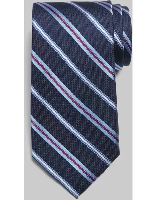 JoS. A. Bank Men's Reserve Collection Pebbled Stripe Tie, Navy, One
