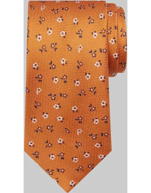 JoS. A. Bank Men's Traveler Collection Mini Floral Tie, Orange, One