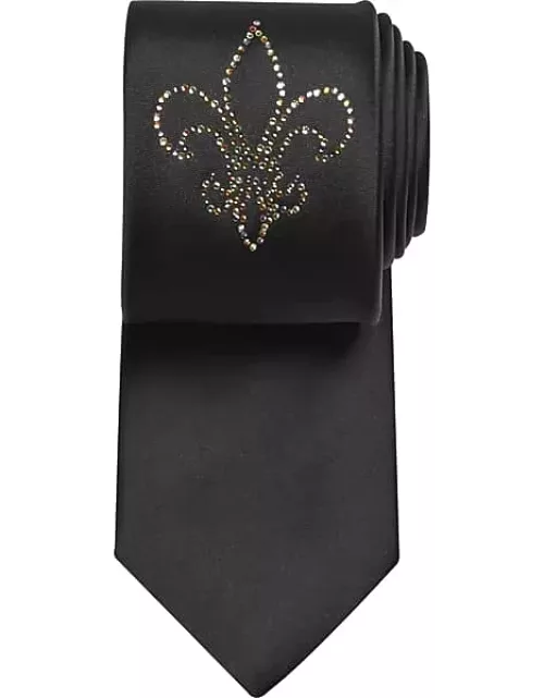 Egara Men's Mardi Gras Fleur de Lis Tie Black