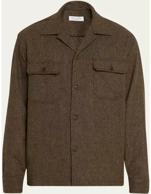 Men's Herringbone Shirt Jacket