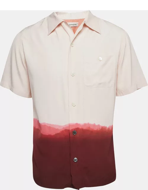 Alexander McQueen Pink Tye-Dye Print Viscose Short Sleeve Shirt