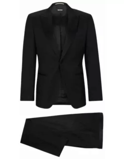 Slim-fit tuxedo in a virgin-wool blend- Black Men's Business Suit