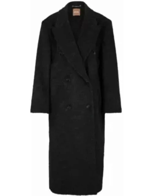 Double-breasted coat in cotton- Silver Women's Formal Coat