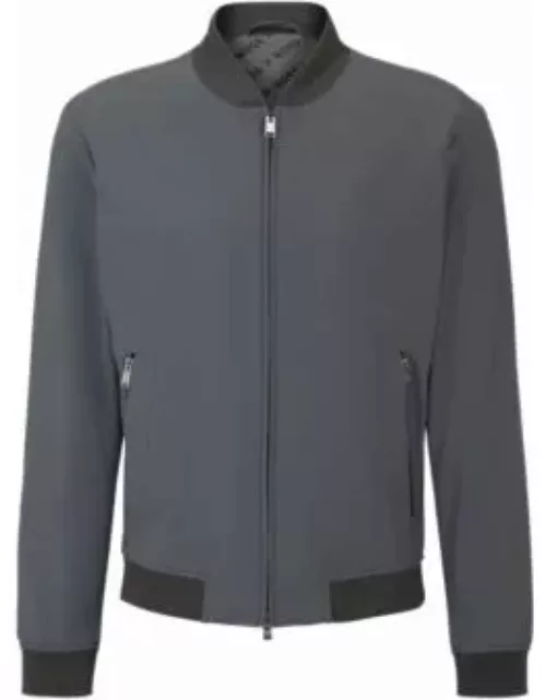 Slim-fit jacket in crease-resistant jersey- Grey Men's Sport Coat