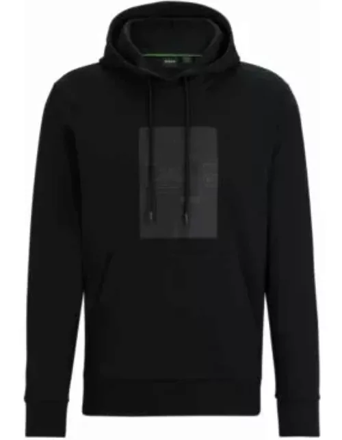 Regular-fit hoodie with seasonal artwork- Black Men's Tracksuit