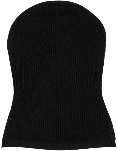 Khaite Jericho Ribbed-knit Bandeau top - Black - L (UK14 / L)