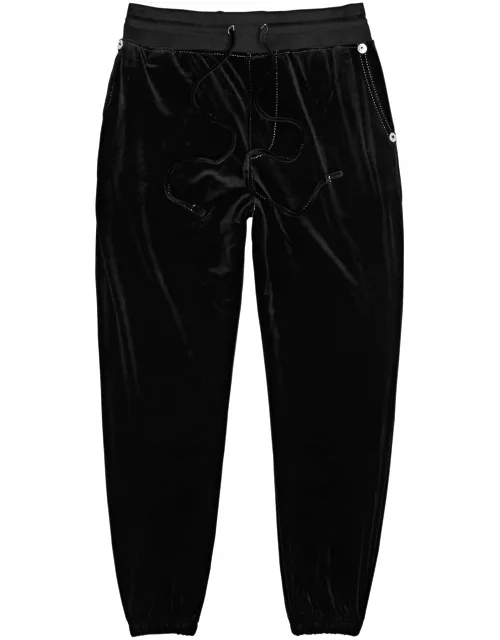 True Religion Logo-embroidered Velour Sweatpants - Black