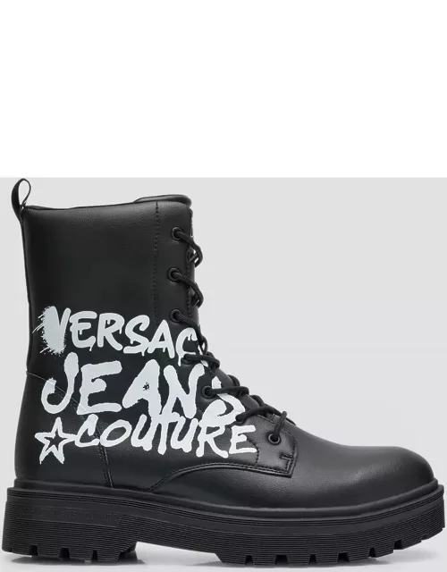 Men's Syrius Graffiti Logo Leather Combat Boot