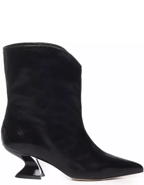 Alchimia Leather Ankle Boot With Low Hee