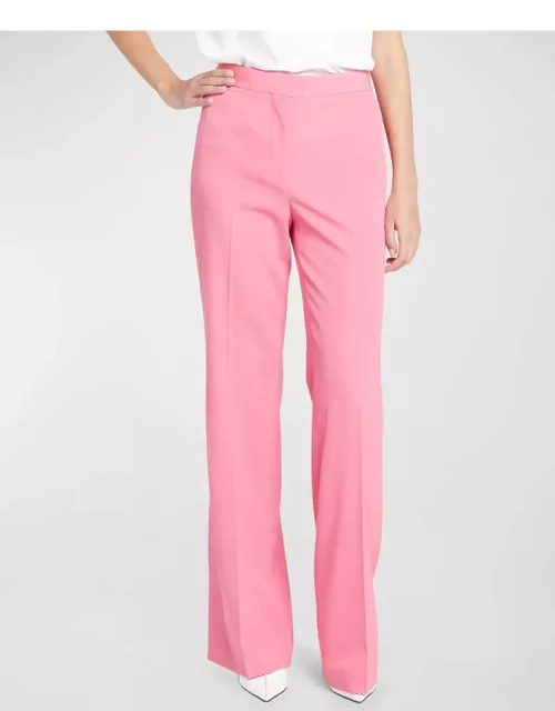 High-Rise Flare Crepe Trouser