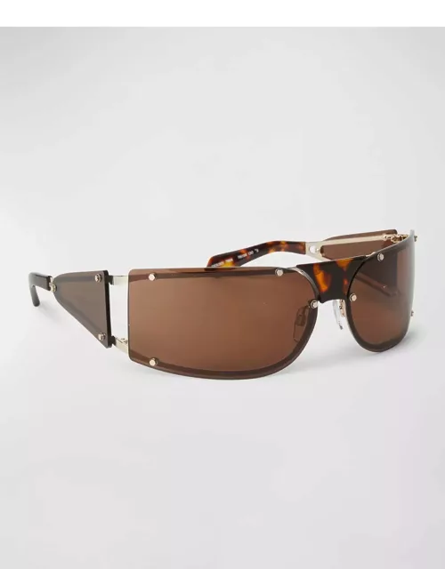 Kenema Mixed-Media Wrap Sunglasse