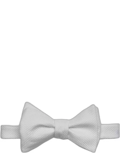 JoS. A. Bank Men's Solid Self-Tie Bow Tie, White, One