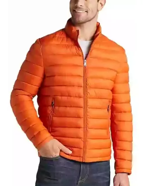 Awearness Kenneth Cole Men's Modern Fit Puffer Jacket Orange