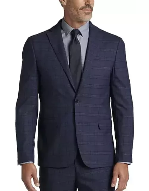 JOE Joseph Abboud Big & Tall Slim Fit Men's Suit Separates Jacket Blue Plaid