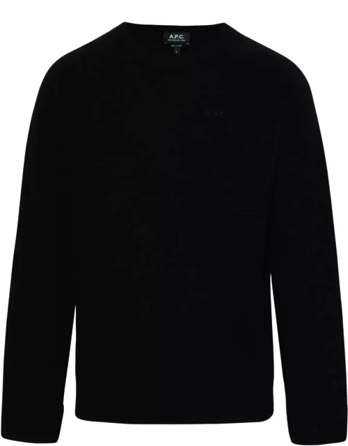 A.P.C. Black Elie Sweater In Virgin Woo